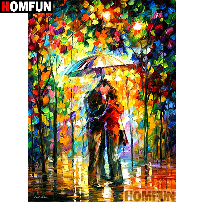 

HOMFUN Full Square/Round Drill 5D DIY Diamond Painting "Colorful oil painting" Embroidery Cross Stitch 3D Home Decor A10677