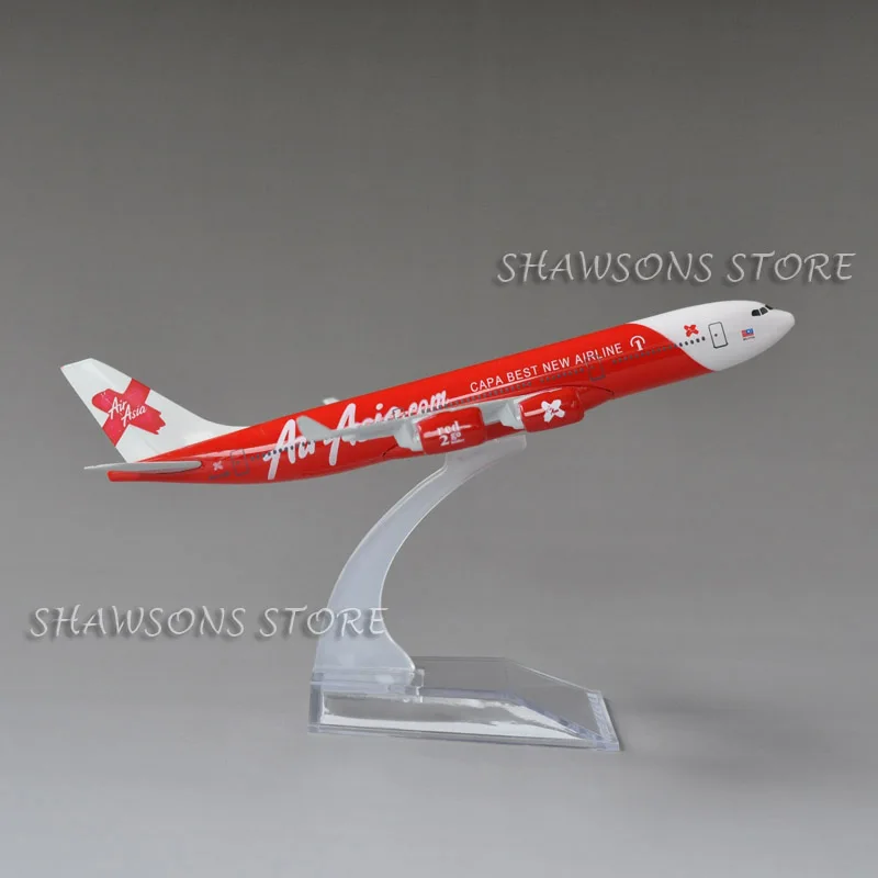 Литой под давлением металлический 1:400 модель самолета игрушки Airbus A340-300 Air Asia Airliner 15,5 см миниатюрная копия