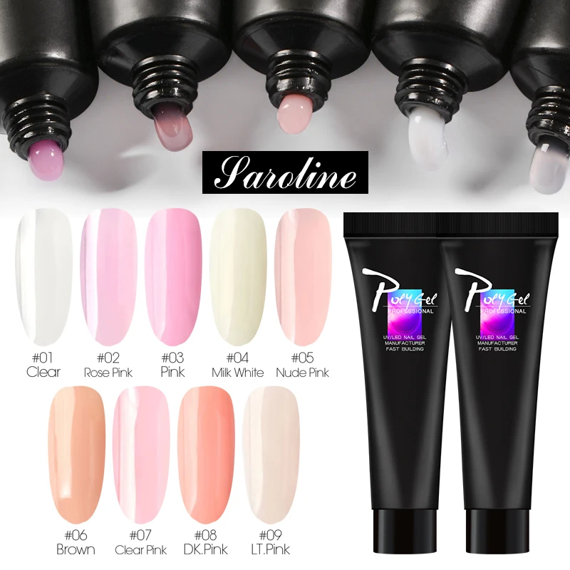 

Saroline Poly Gel Jelly Quick Extension Glue Nail Art Gel Lacquer Clear Crystal UV LED Builder Gel Tips Soak Off Building Finger