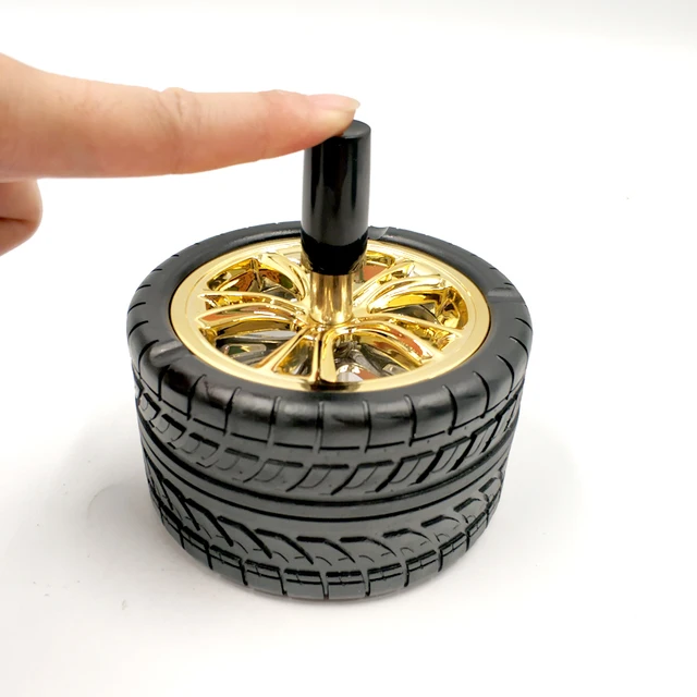 Car Tires Ashtray Press Rotary Display Household Ash Tray Ashtray Metal