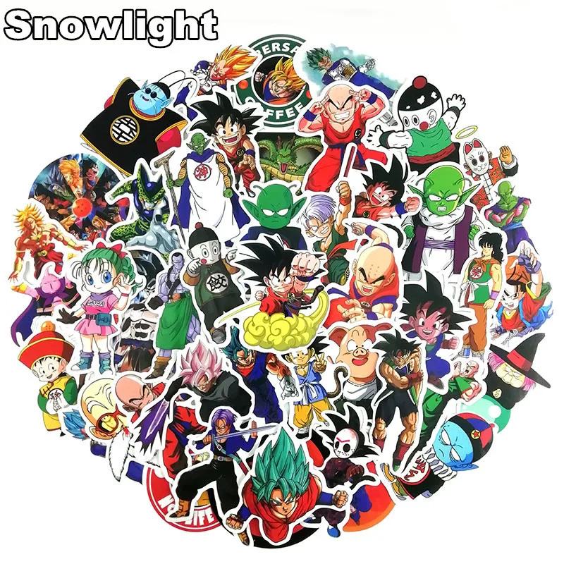 50Pcs/lot Anime Dragon Ball Doodling Stickers Super Saiyan Goku Stickers Decal For skateboard Luggage Car Fridge Laptop Sticker