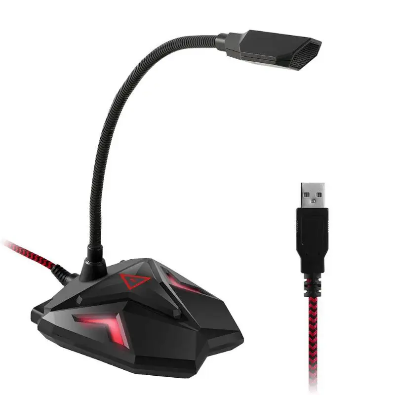 

G55 Gaming Microphone Stand Omnidirectional Adjustable USB Wired Studio Mic