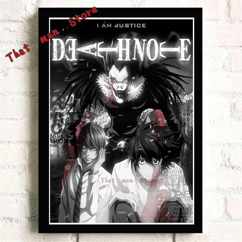 DEATH NOTE мультфильм анимация комиксы высокой четкости печати Плакат кафе украшения ребенок подарок на день рождения картины без рамки - Цвет: Розовый