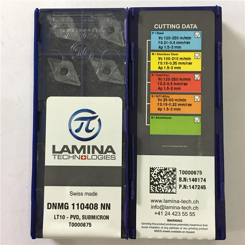 DNMG110408-NN LT10 100% Original LAMINA carbide insert with the best quality 10pcs/lot free shipping | Инструменты
