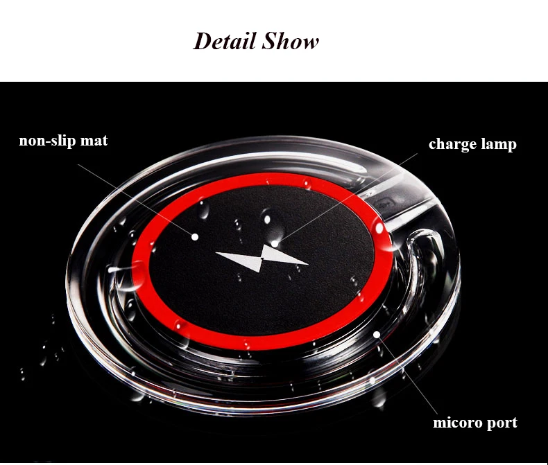 07Qi Wireless Charger Desktop phone charging Base Transparent USB Charging Pad