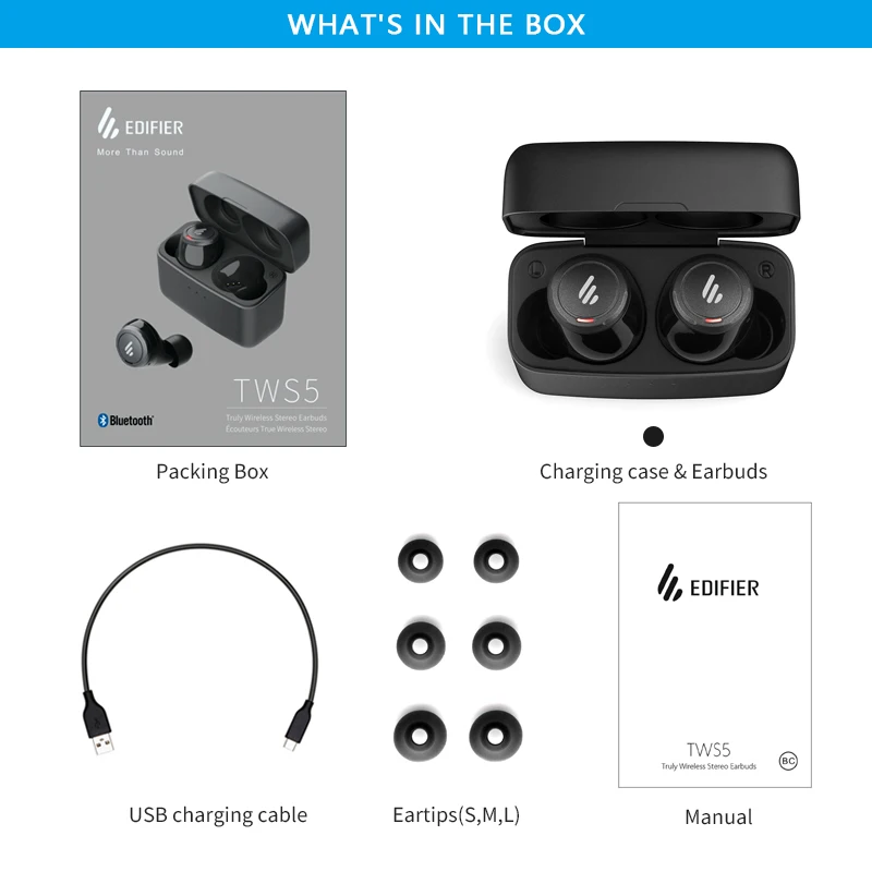 EDIFIER TWS5 Bluetooth V5.0 TWS Earbud 