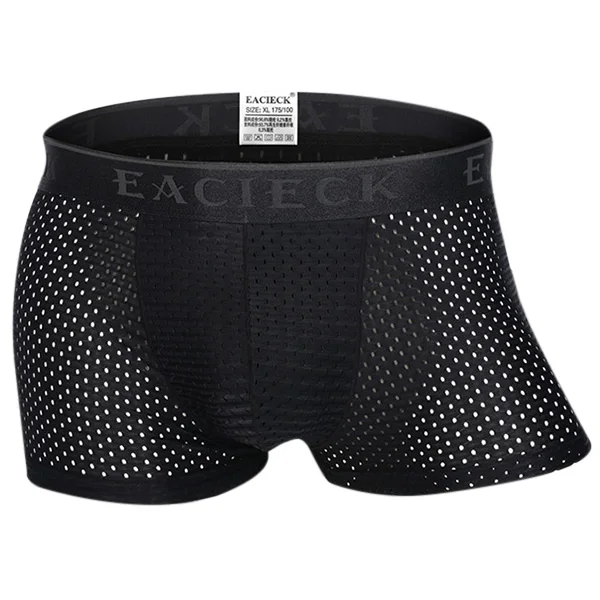2018 New Hot Breathable Men Solid Ice Silk Cool Underpant U Convex Design Underwear Mesh Sexy Boxer Trunks Low Waist Sport