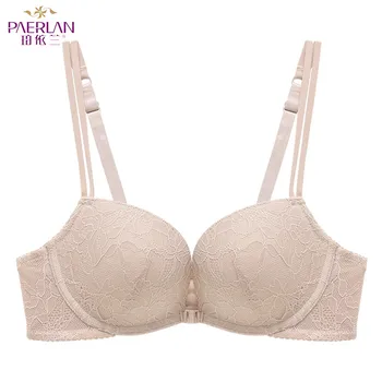 

PAERLAN underwear sexy lace khaki one-piece gathered bra without rims push high bra ladies underwear