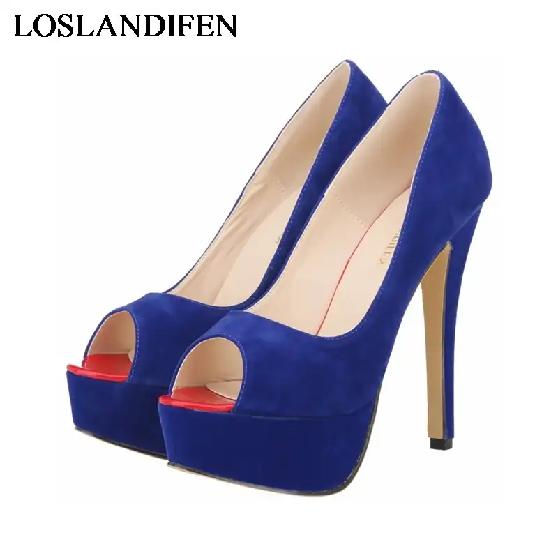 blue red bottom heels
