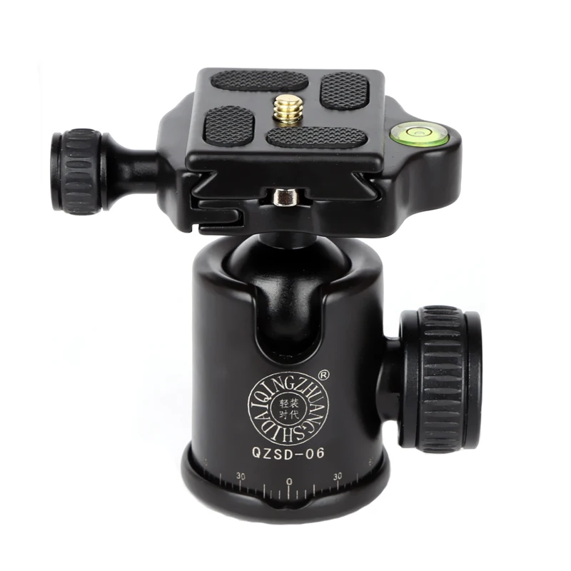 QZSD Q06 Tripod Head Aluminum 360 Degree Tripod Ball Head With Quick