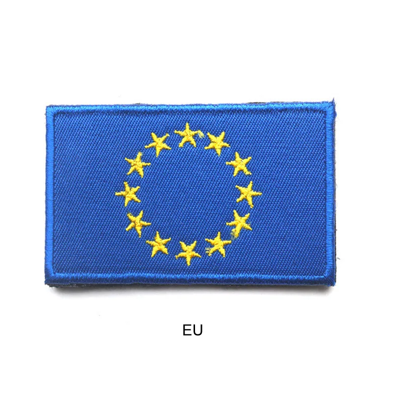 3D вышитые США Великобритания Япония Израиль Германия Корея Египет Европа флаг патч пришить нарукавная нашивка для одежды наклейка на рюкзак DIY Аппликация - Цвет: eu
