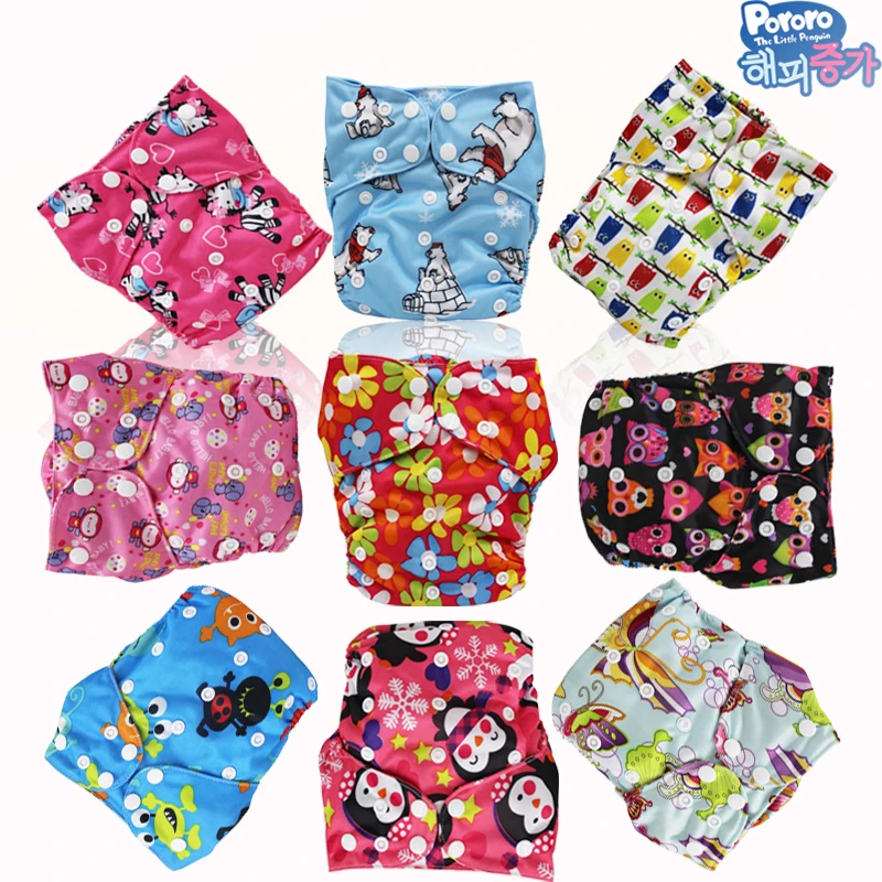 one sizes fits all in one Reusable Diaper of 2 pororo PUL print Cloth