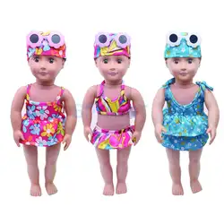 3 шт купальники плавательный костюм для 18-дюймовая кукла куклы одежда Бикини Топ и юбка платье w/короткие шорты