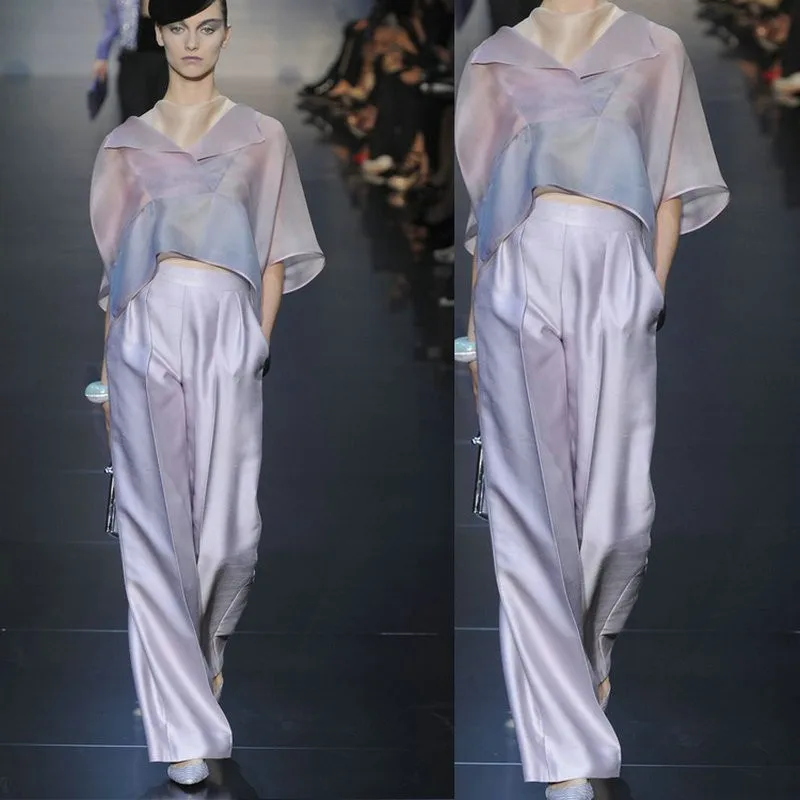 Новые летние женские комплекты Миланская Мода большая волнистая куртка+ широкие брюки костюм предпродажа
