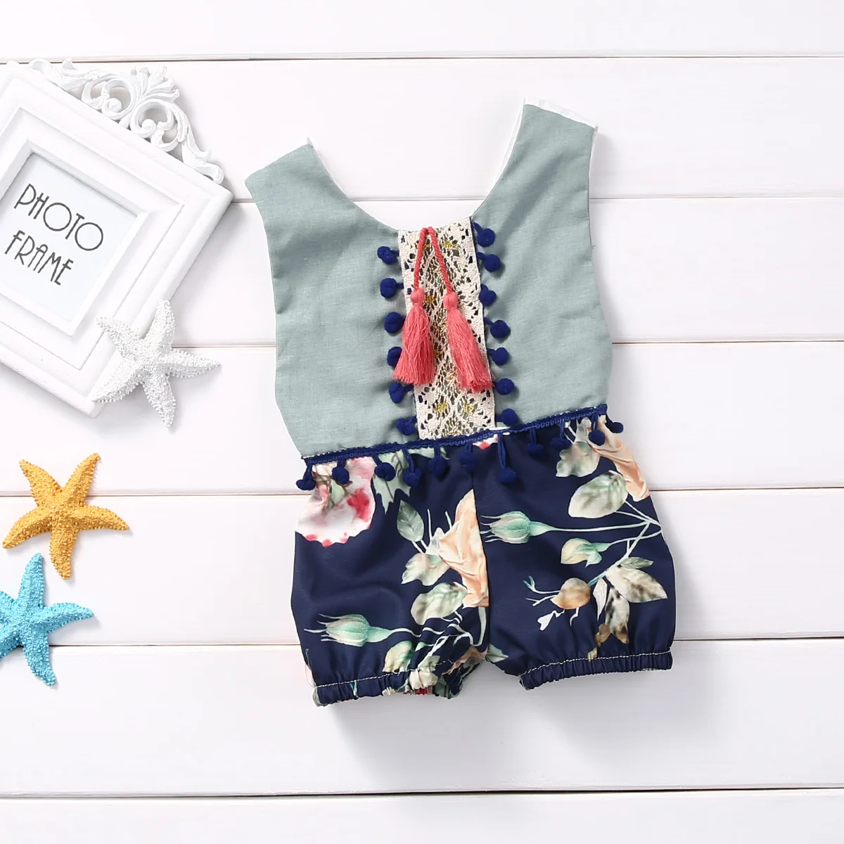 2018 زهرة الطفل الفتيات الملابس الوليد طفلة الزهور السروال القصير طويلة الأكمام بذلة Playsuit الصيف الطفل الفتيات الملابس