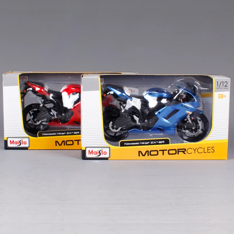 Мотоциклетная модель велосипеда Maisto 1:12 Kawasaki Ninja ZX 6R сине красного цвета