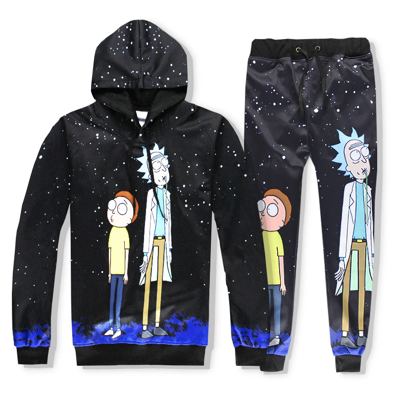  Cartoon Rick and Morty Starry sky Hoodies 2018 Autumn fashion Women Male Hoody Coats Hooded Sweatsh