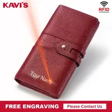 KAVIS бесплатная доставка Женский кошелек из натуральной коровьей