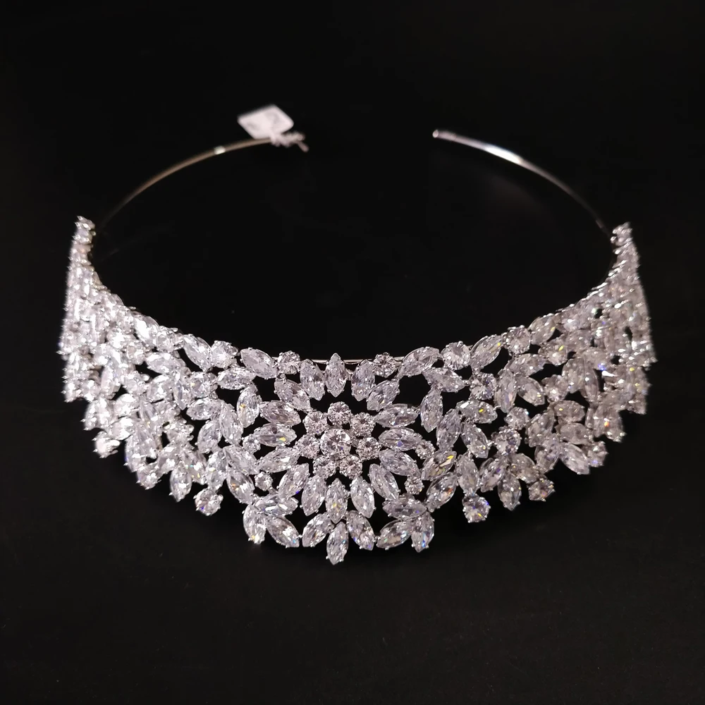 Шикарная свадебная корона диадема тиара с цирконием кристалл элегантный принцесса королевские тиары и короны для торжества Вечерние