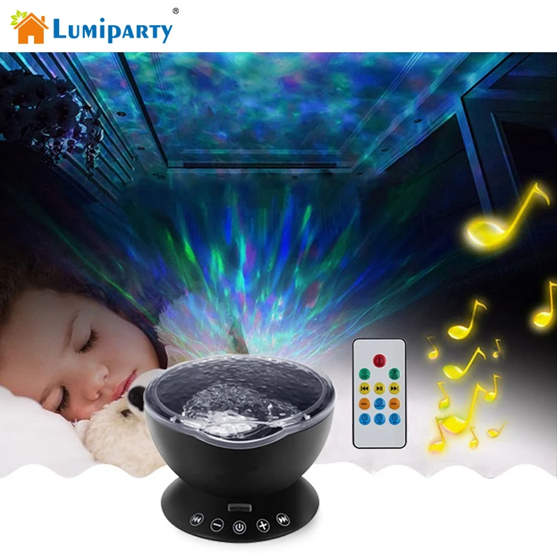 lumiparty ocean wave music projector led night light baby light projector ceiling