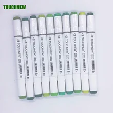 TOUCHNEW 10 цветов зеленая серия цвет художника двойной головкой Маркер Набор манга дизайн школы Рисование эскизная ручка художественные маркеры принадлежности