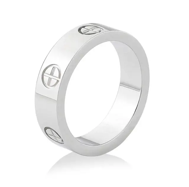Anillo de acero inoxidable con piedra de cristal para hombre y mujer, sortija, oro rosa, boda, con Cruz Anillo de acero inoxidable con piedra de cristal para hombre y mujer, sortija, oro rosa, boda, con Cruz