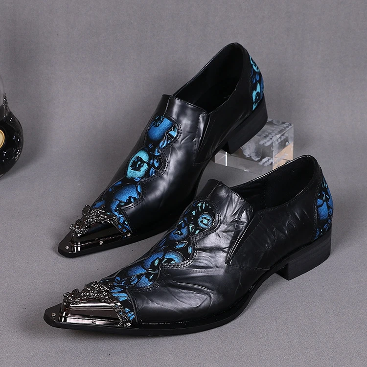 Мужские модельные туфли с железными носами оксфордские туфли для мужчин свадебные туфли мужские туфли без застежки большие размеры кожаные стильные мужские ботинки