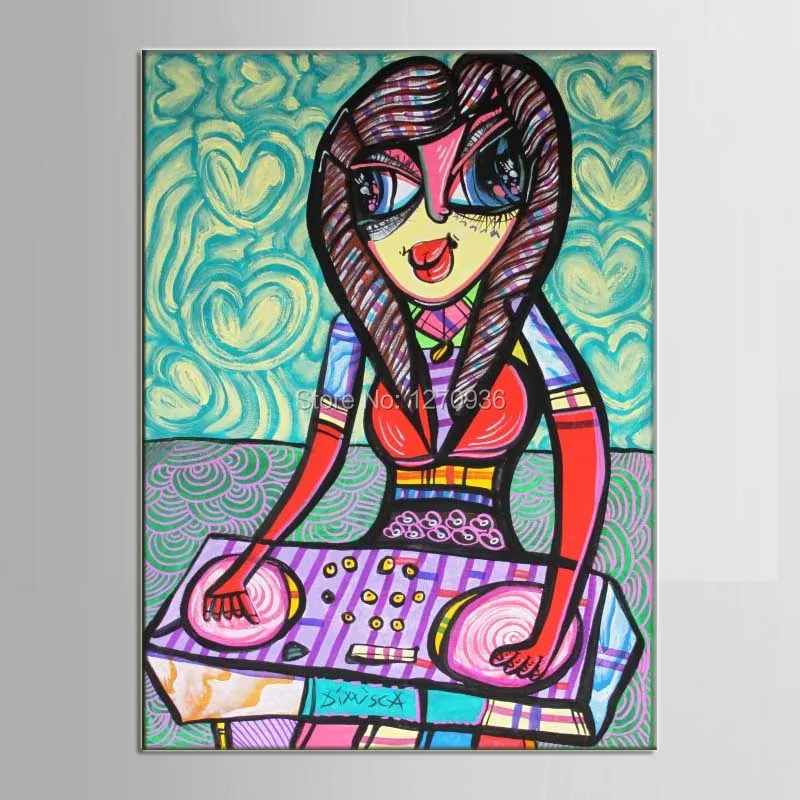 

Lovely Girlfriend Woman is Washing Dishes Abstract Hand Painted Oil Painting on Canvas Wall Art Painting Home Decor Painting