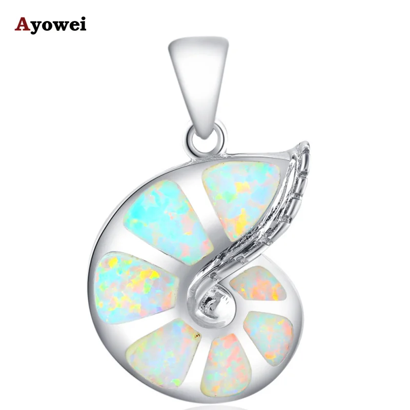 

Christmas Gifts Wholesale Retail Amazing White Fire Opal stamp Silver Necklace Pendants for women Fashion jewelry OP416A