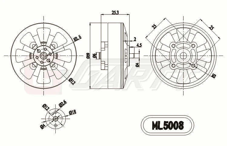 GARTT ML 5008 330KV бесщеточный двигатель для мультикоптера гексакоптера T960 T810 RC Дрон