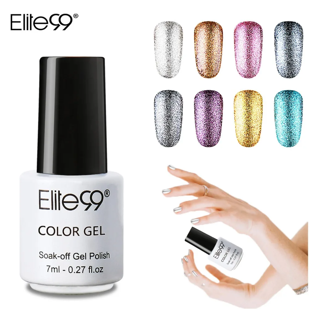 

Elite99 7ml Gel Nail Polish Platinum Color Series UV LED Lamp Curing Semi Permenant Glitter Pearl Nail Art Lacquer for Manicure