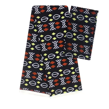 

4+2yards/pcs Nigerial silk satin fabric wax prints for fashion dress silk with chiffon fabric african wax prints style f94-11