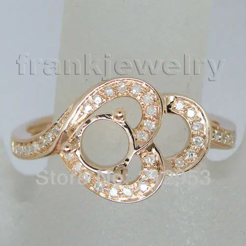

Vintage Round 5mm 14Kt Rose Gold Engagement Setting Ring for Women Wedding Jewelry SR21