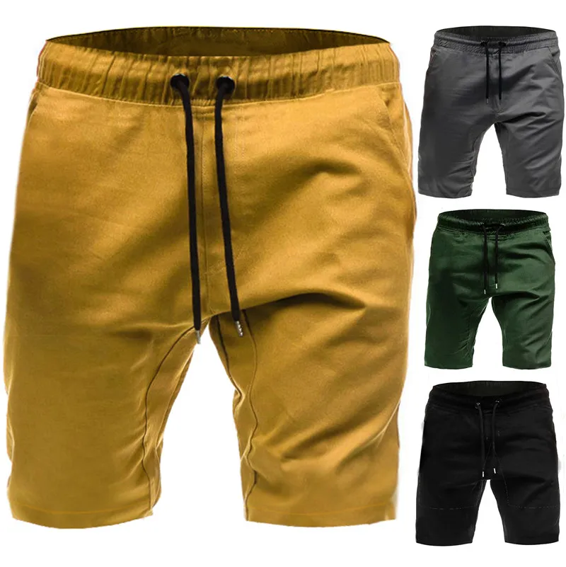 HuLooXuJi мужские шорты Горячая Распродажа Летние повседневные однотонные модные пляжные шорты с эластичной резинкой на талии Бермуды для пляжа брюки Размер США: M-3XL