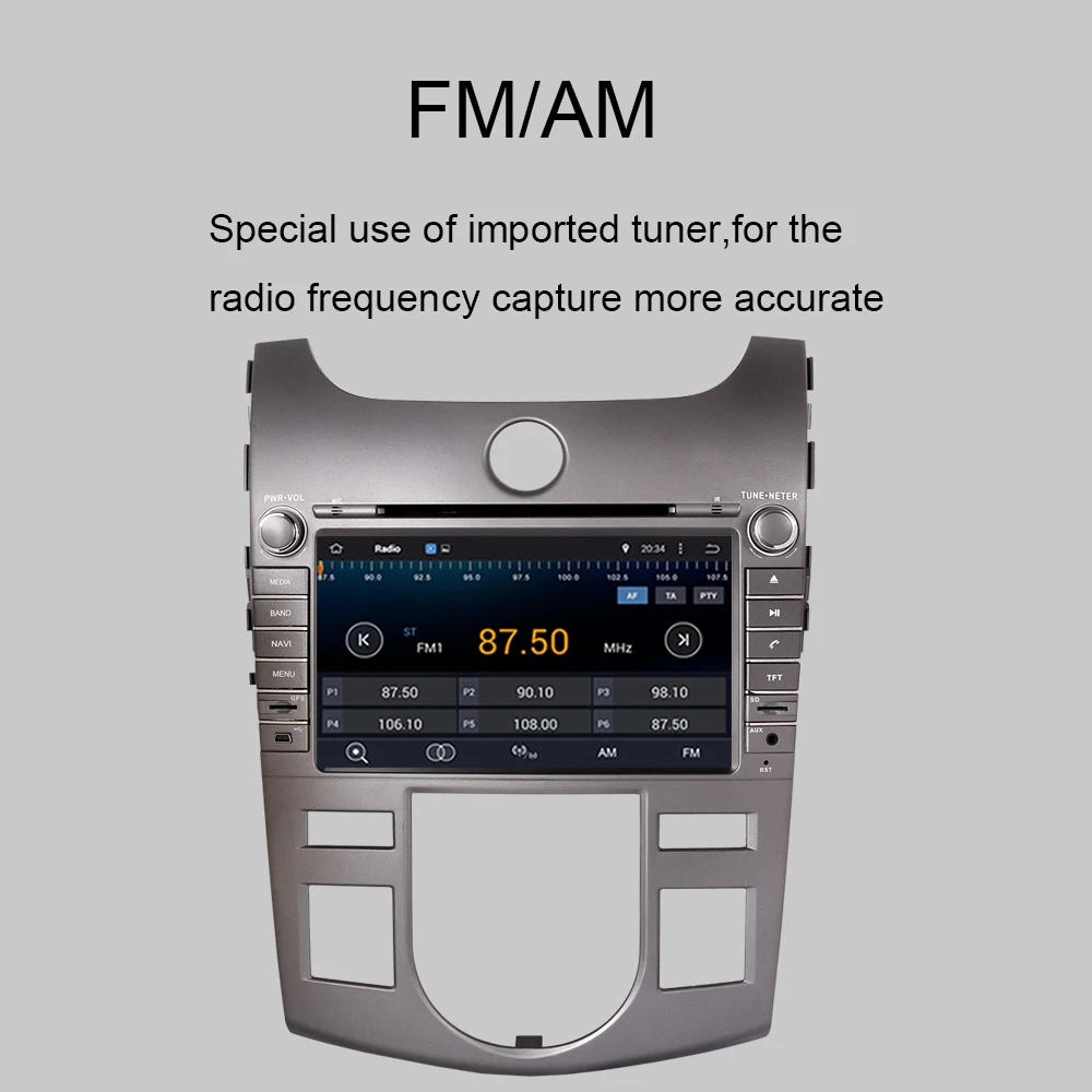 Top Android Octa Core 4GB RAM Car GPS Radio Head Unit For Kia Cerato/Forte Auto A/C 2008-2012 GPS Navigation DVD Multimedia Player 5