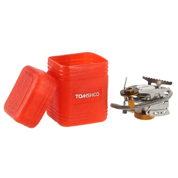 

TOMSHOO Outdoor Camping Stove Ultralight Compact Foldable Gas Stove with 9-Plate Camp Stove Windshield Gas Cartridge Adapter