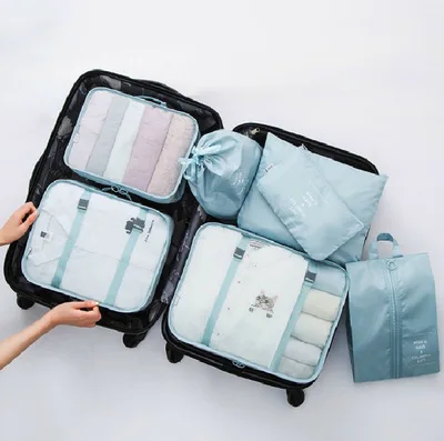 6 PiecesTravel مجموعة المحمولة للماء السفر منظمة أكياس الملابس الملابس الداخلية أشتات الأمتعة المنظم فرز حقيبة 6 PiecesTravel مجموعة المحمولة للماء السفر منظمة أكياس الملابس الملابس الداخلية أشتات الأمتعة المنظم فرز حقيبة