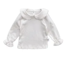 BBWOWLIN/белые рубашки для новорожденных девочек; модные топы с длинными рукавами для маленьких девочек; платье без рукавов; 026