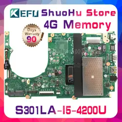 Kefu для ASUS S301LA S301L Q301L Q301LA I5-4200U материнская плата с процессором для ноутбука протестированная 100% работа оригинальная материнская плата