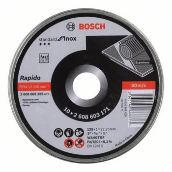 

BOSCH 2608603255 Tin 10 Standard disc Inox 125x1mm