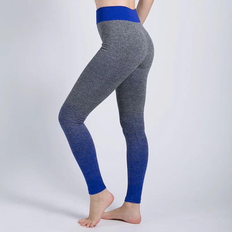 

Women Compression Running Tights Sports Hip Lifting Gradient Yoga Pants High Waist Patchwork Waist Fitness Gym Sports Tight Pant