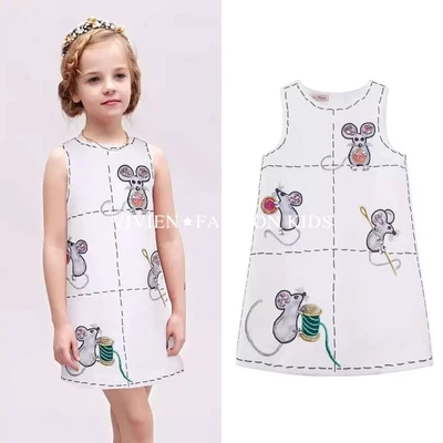 Dress Girl Dress 2016 Summer Style Sleeveless Printed Kids Dresses Girls Clothes Party Princess Dress Vestidos