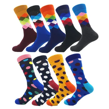 

PEONFLY Brand Quality Men Socks Combed Cotton colorful Happy Funny Socks Hot Sale fashion Casual long Mens compression socks