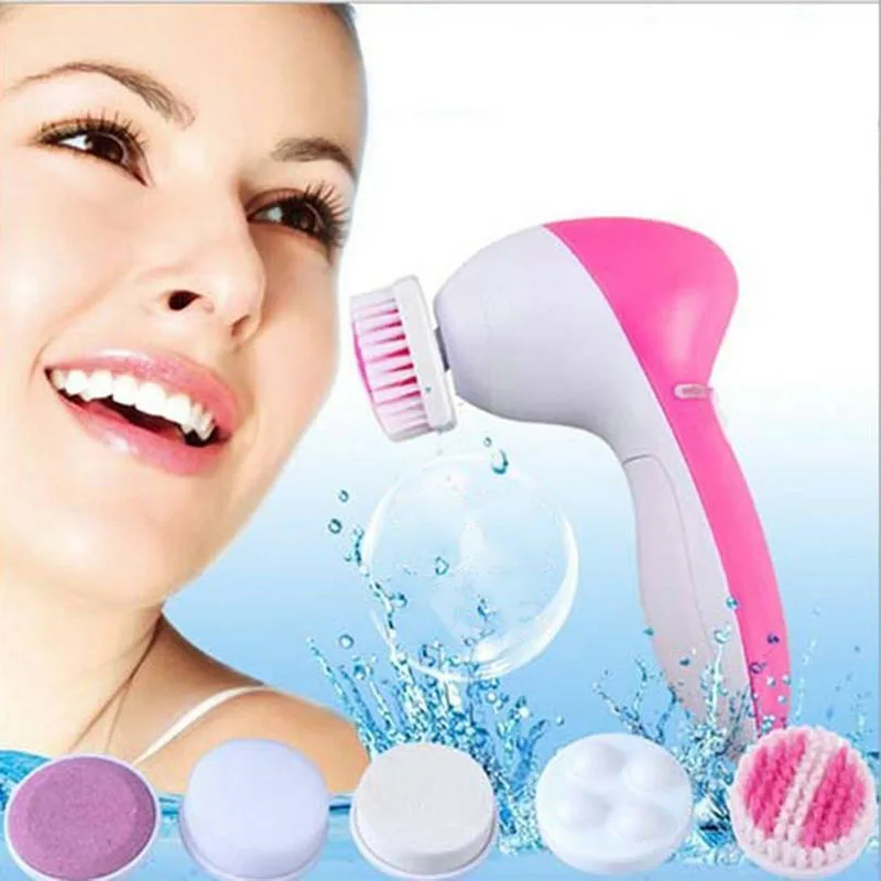 

5-in-1 Electric Facial Cleanser Body Massage Mini Skin Pore Cleaner Beauty Massager Wash Face Machine