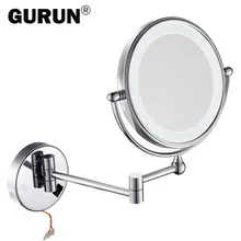 GURUN led makeup mirror with led light vanity cosmetic magnifying wall mirror bathroom magnification shaving make up mirrors