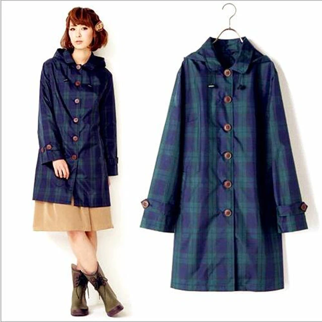 Men/Women Plaid Jacket Raincoats 2017 Impermeable Japanese Rain Coat Rainwear Raincoat Women