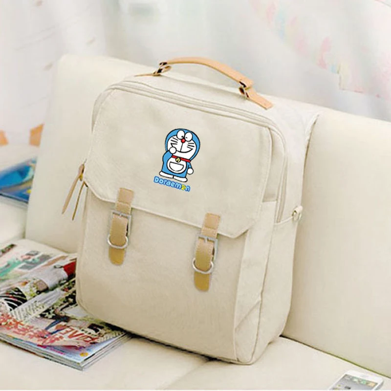 

Hot Anime Canvas Preppy Style Backpack Kawaii Doraemon Women Mochila Backpacks Teenagers Girls Student School Bags