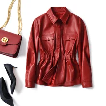 Женская Шуба из натуральной кожи, женская одежда, шуба из овчины, Корейская винтажная Женская куртка, женские топы ZT2224