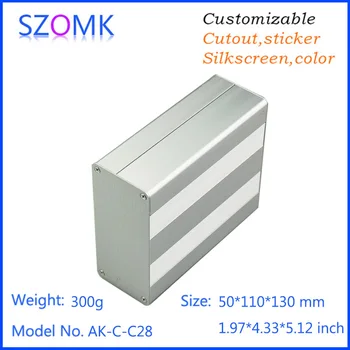 

10 pcs, 50*110*130mm anodizing aluminum extrusion enclosure junction box aluminum split type pcb box enclosure case