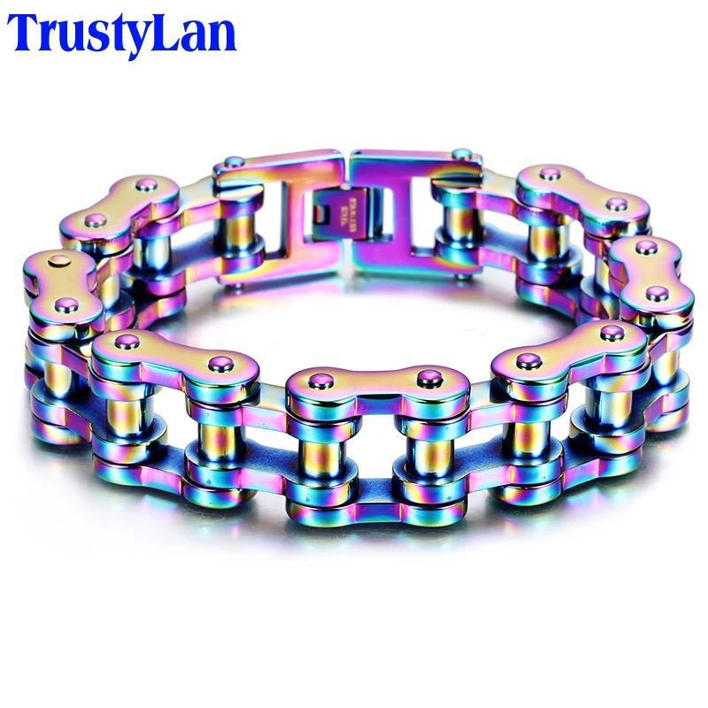 TrustyLan 316L браслеты из нержавеющей стали длинные байкерские велосипедные звенья цепи мужские аксессуары винтажные мужские аксессуары для лодыжки подарки